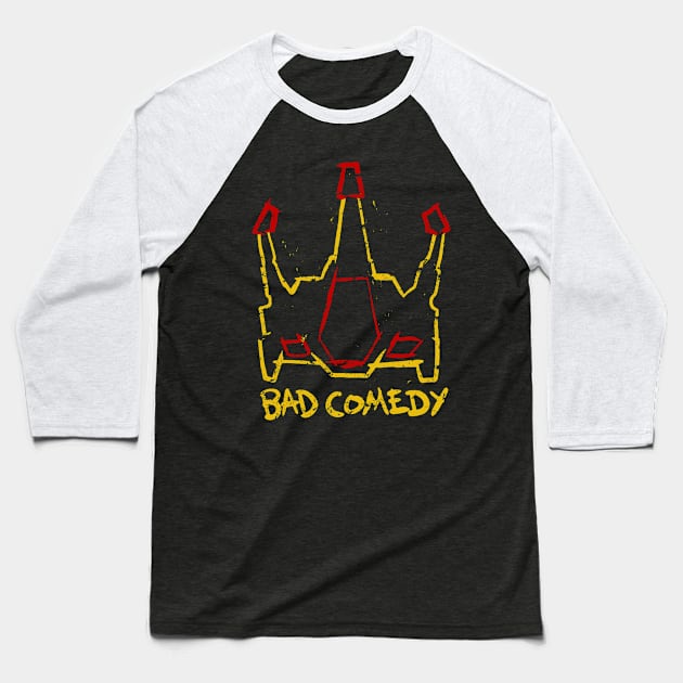 Bad Comedy Baseball T-Shirt by ClayGrahamArt